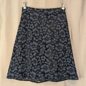 Zara Woman Size MEDIUM Blue Lace Skirt A-Line Knee Length Whimsygoth Dark Fairy
